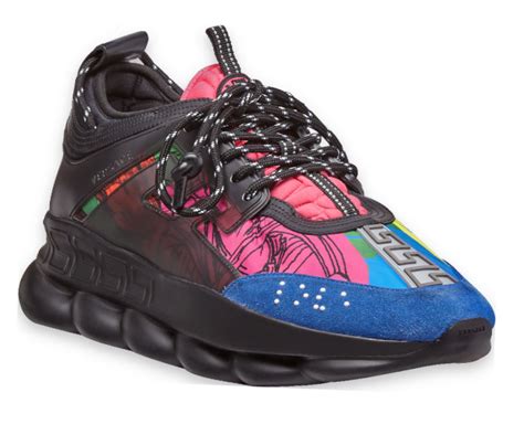 versace chain reaction black multi-color rubber suede|Versace chain reaction 2.